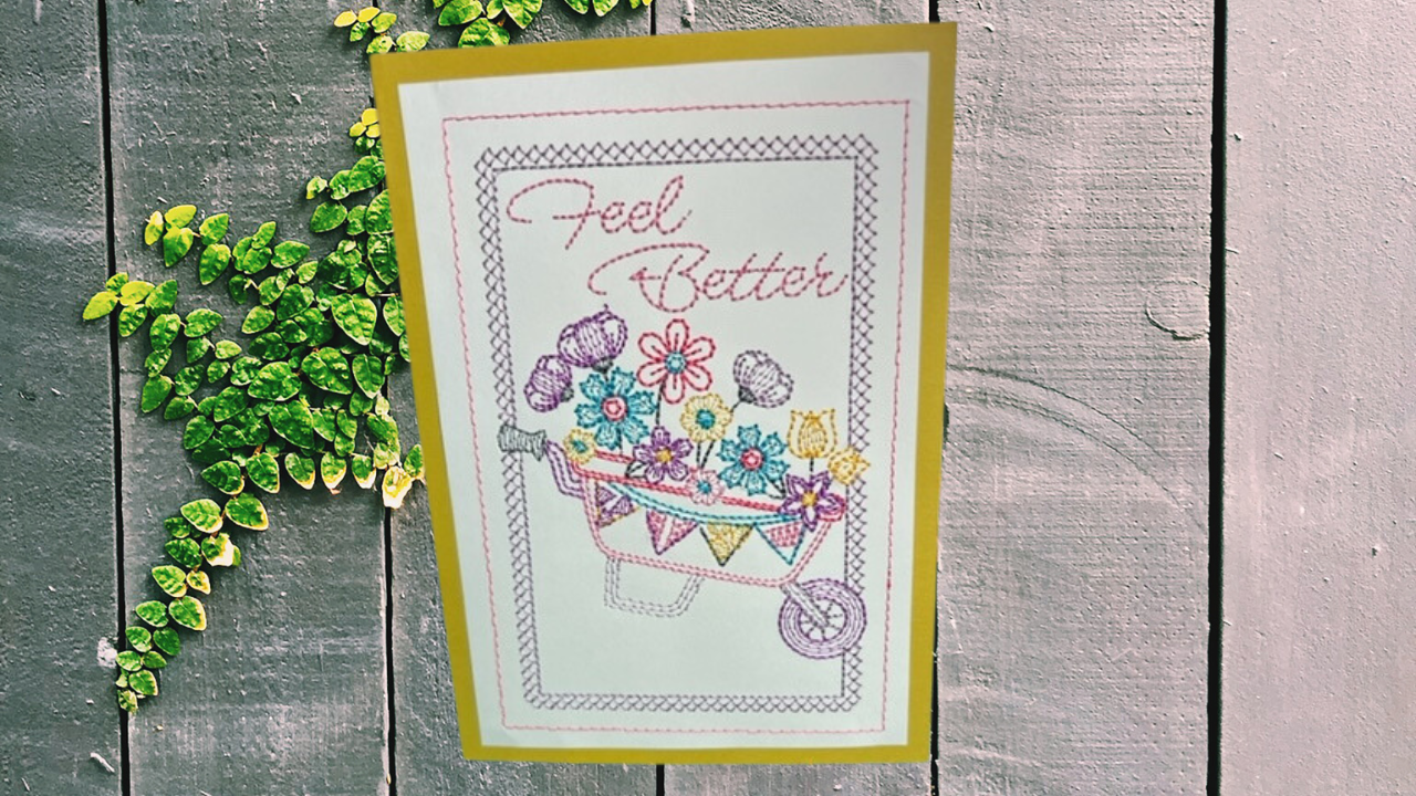 Greeting Card - Feel Better Wheel Barrow, Yellow