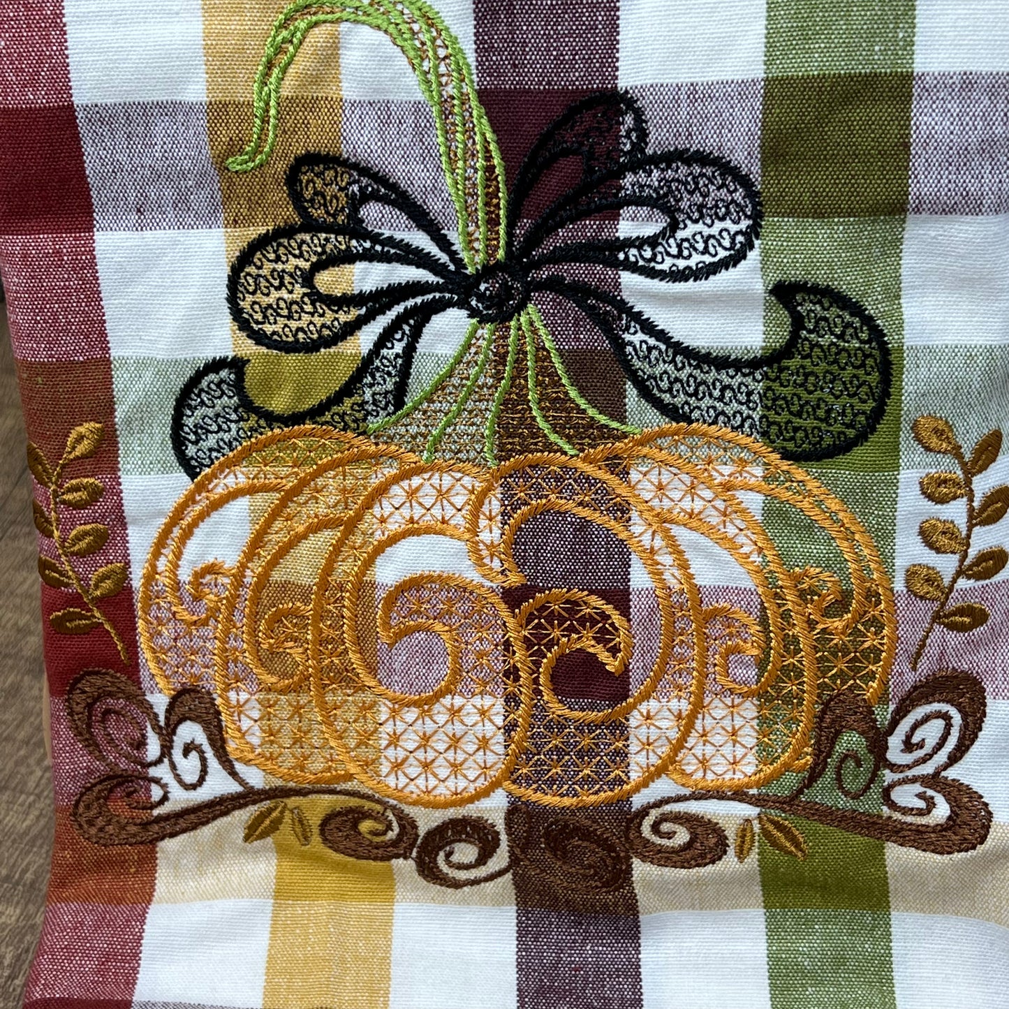 Kitchen Towel - Plaid Large Pumpkin