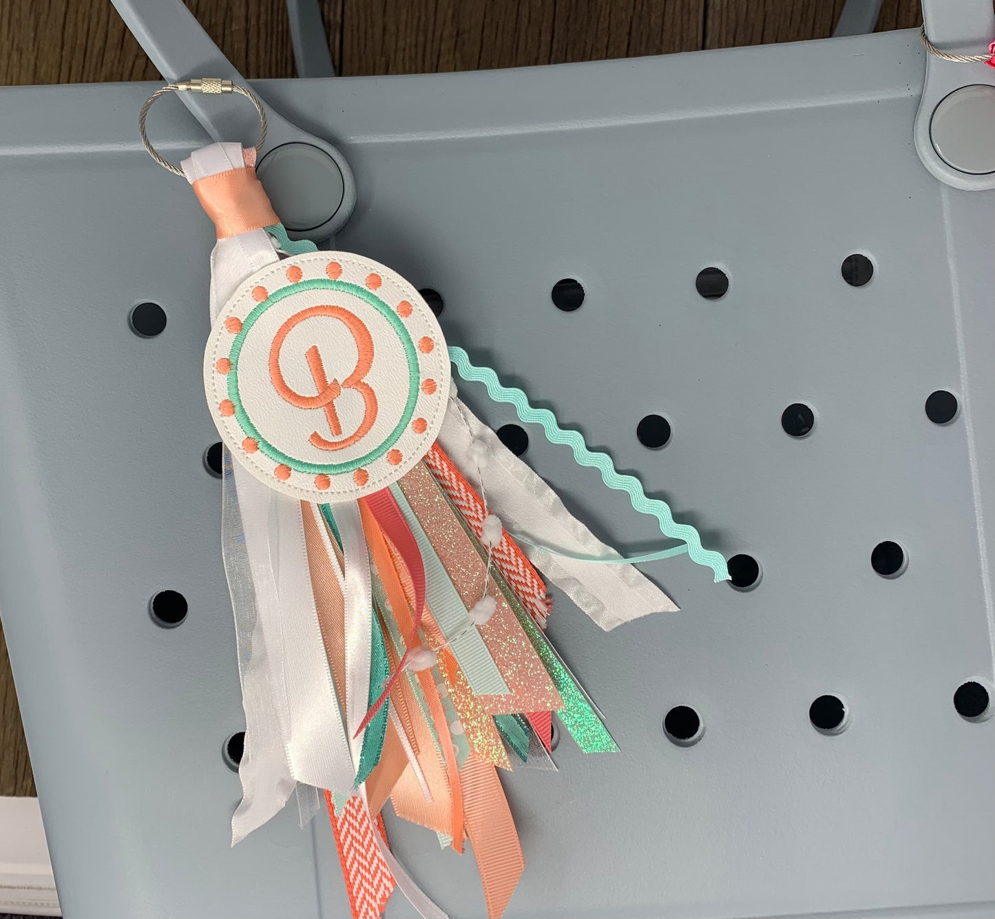 Bag Tag - Initial, Coral, Aqua