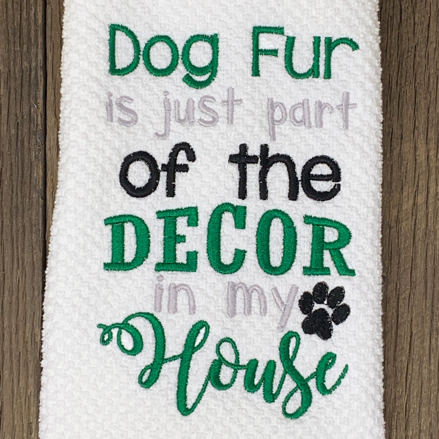 Kitchen Towel - Dog Fur Green
