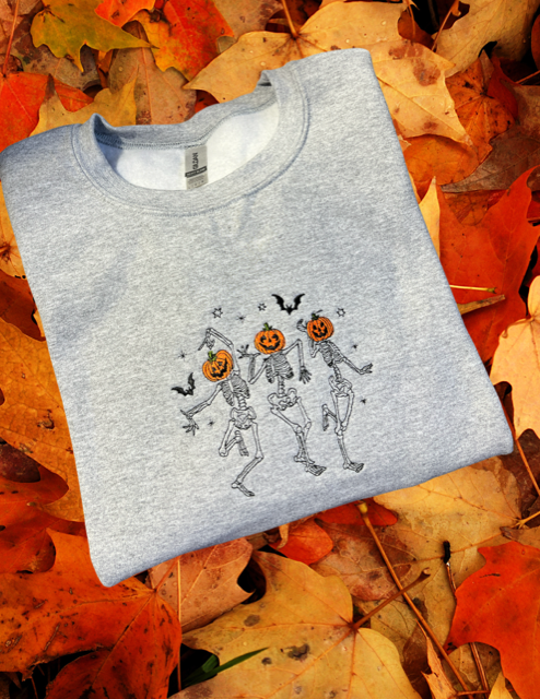 Sweatshirt - Dancing Skeletons/Gray