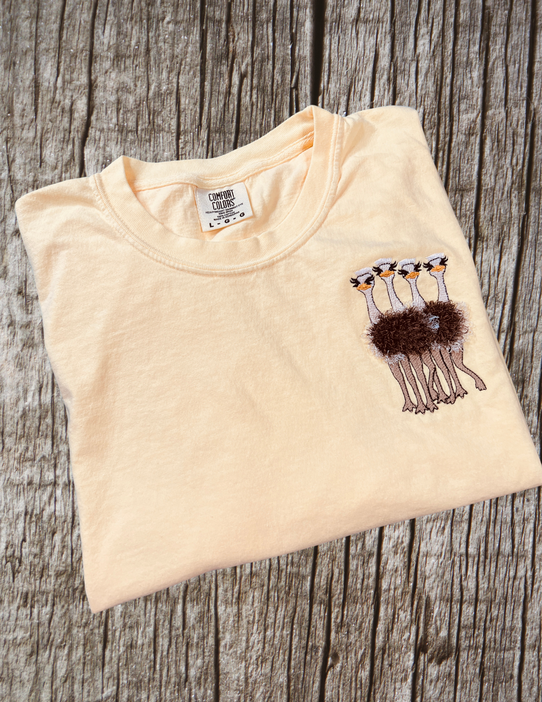 Short SleeveT-shirt- Ostrich, Butter