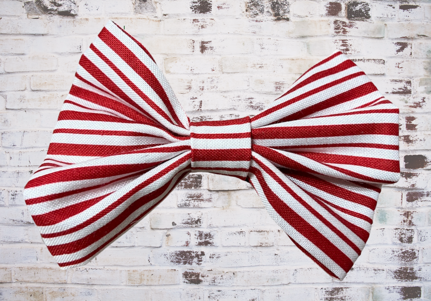 Hair Bow, 4" Red Stripe Hair Bow