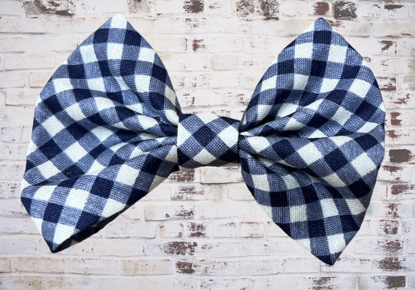 Hair Bow, 4" Navy Check Hair Bow