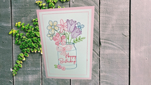 Load image into Gallery viewer, Greeting Card - Happy Birthday Floral, Light Pink
