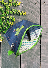 Load image into Gallery viewer, Denim Pocket with Frog, Green
