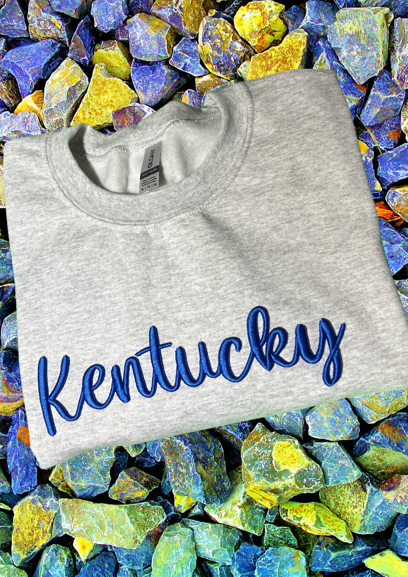 Puffy Letter Sweatshirt - Kentucky, Ash