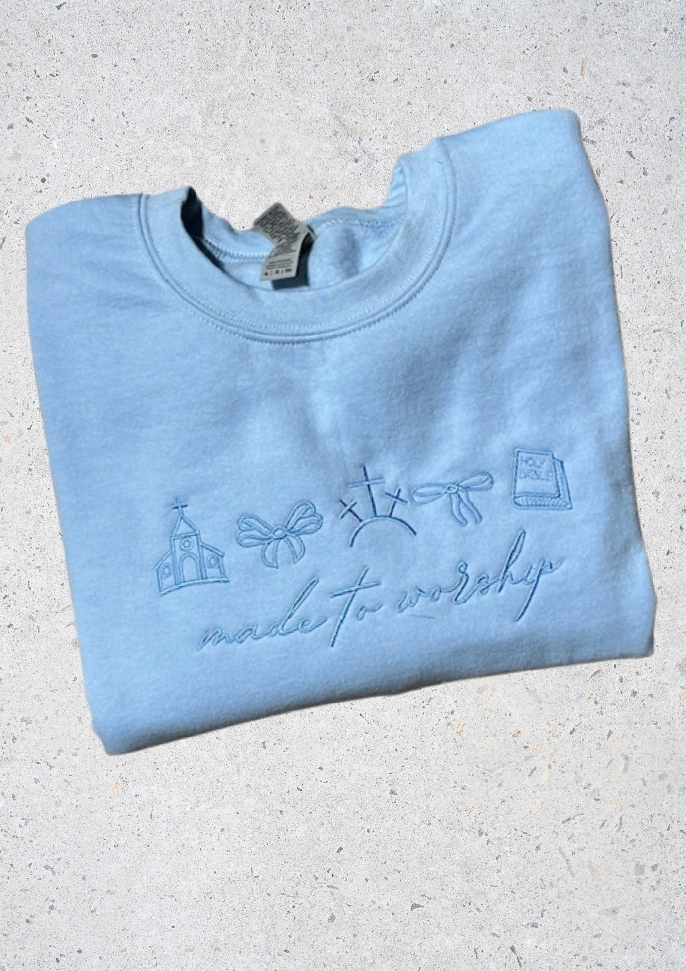 Sweatshirt - Made to Worship, Light Blue