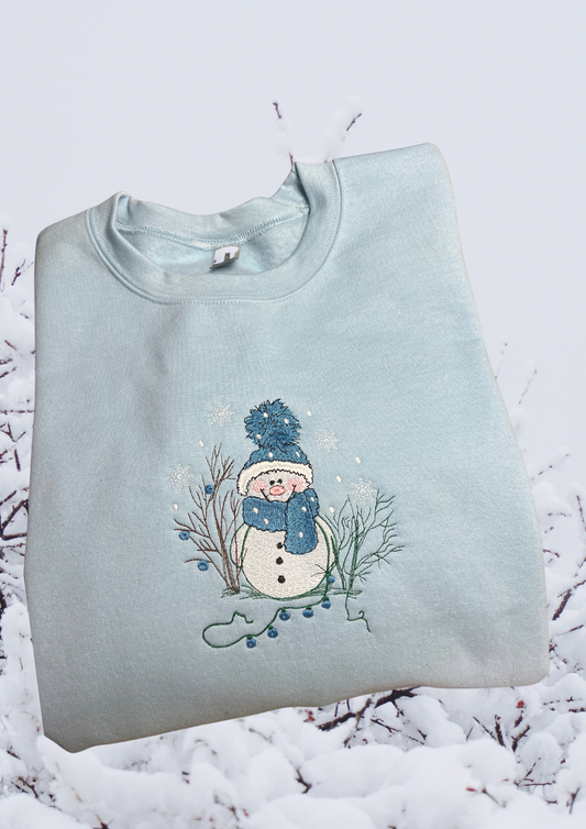 Sweatshirt - Snowman, Light Blue