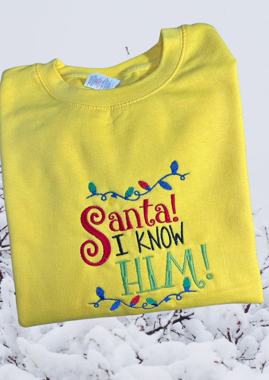 Sweatshirt - Santa, I know Him!, Yellow