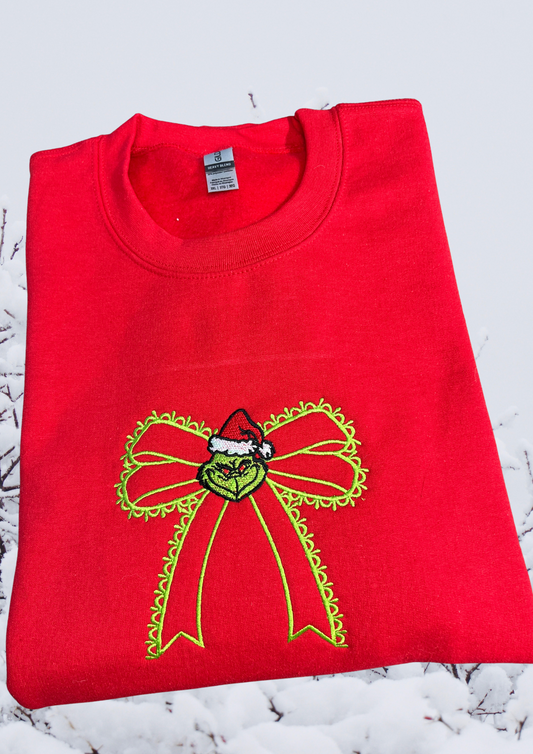 Sweatshirt - Mean One Bow, Red