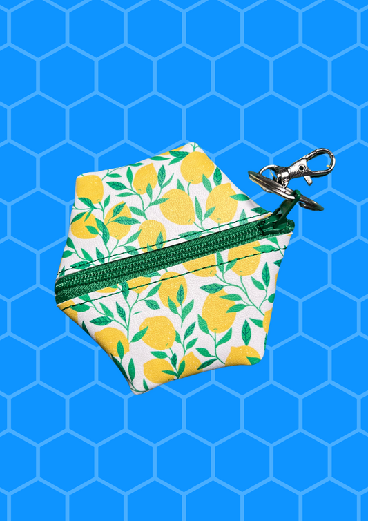 Coin Pouch, Key Fob - Lemon, Green