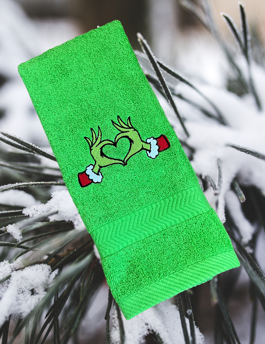 Hand Towel - Green Mean Hands and Heart