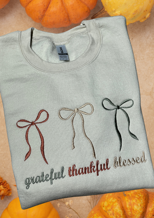 Sweatshirt - Grateful, Thankful, Blessed, Sand