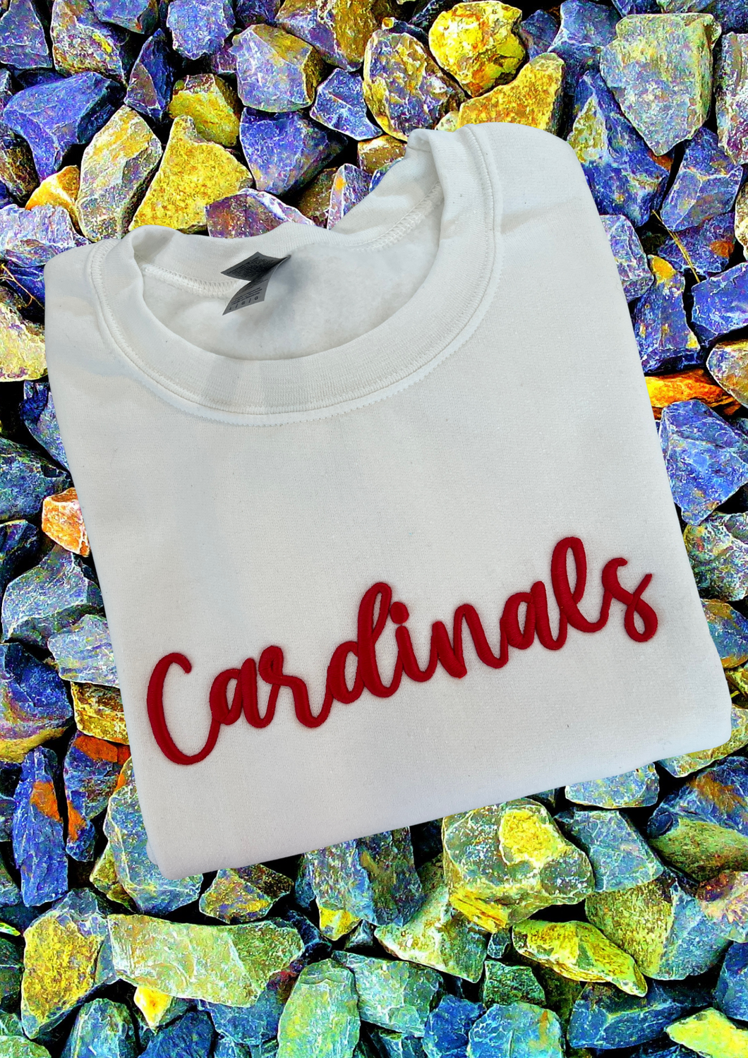 Puffy Letter Sweatshirt - Cardinals, White