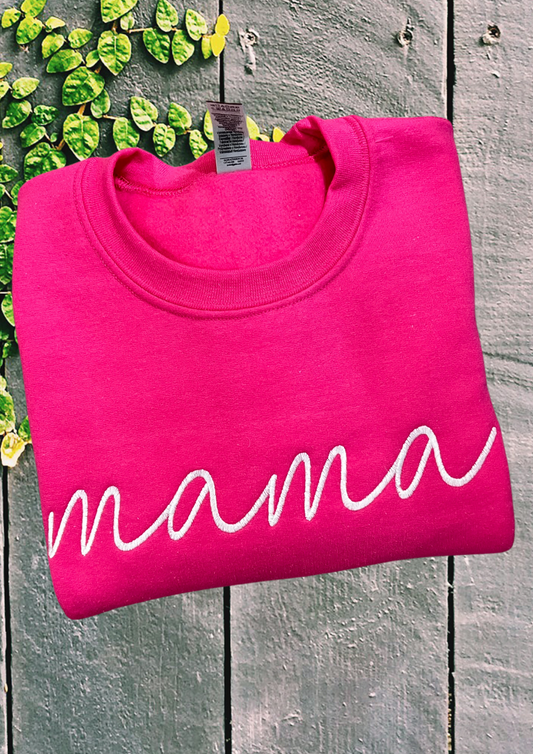 Sweatshirt - Mama Script, Hot Pink