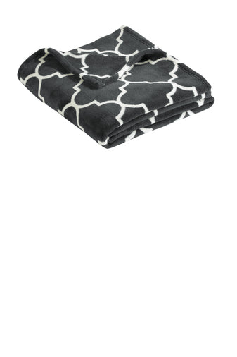 Ultra Plush Blanket - Gray Quatrefoil