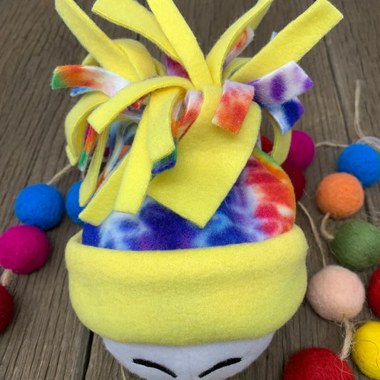 Snowball Beanie - Yellow Tie Dye