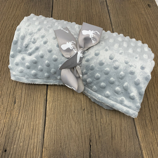 Baby Blanket - Light Gray Minky