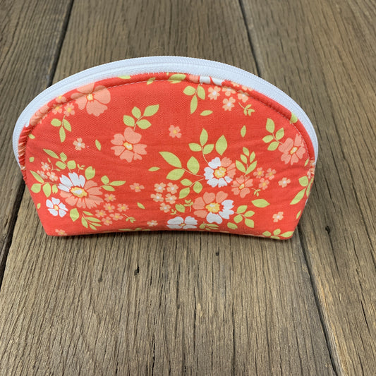 Persimmon Dumplin' Pouch - Small Coral Floral