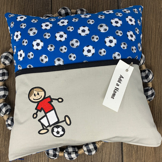 16" Pocket Pillow - Boy Soccer Player