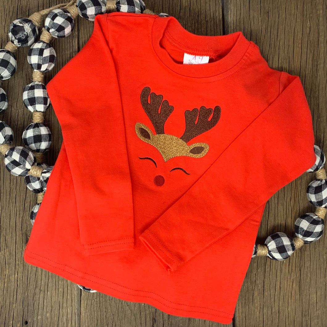 Boys Reindeer Shirt - Red