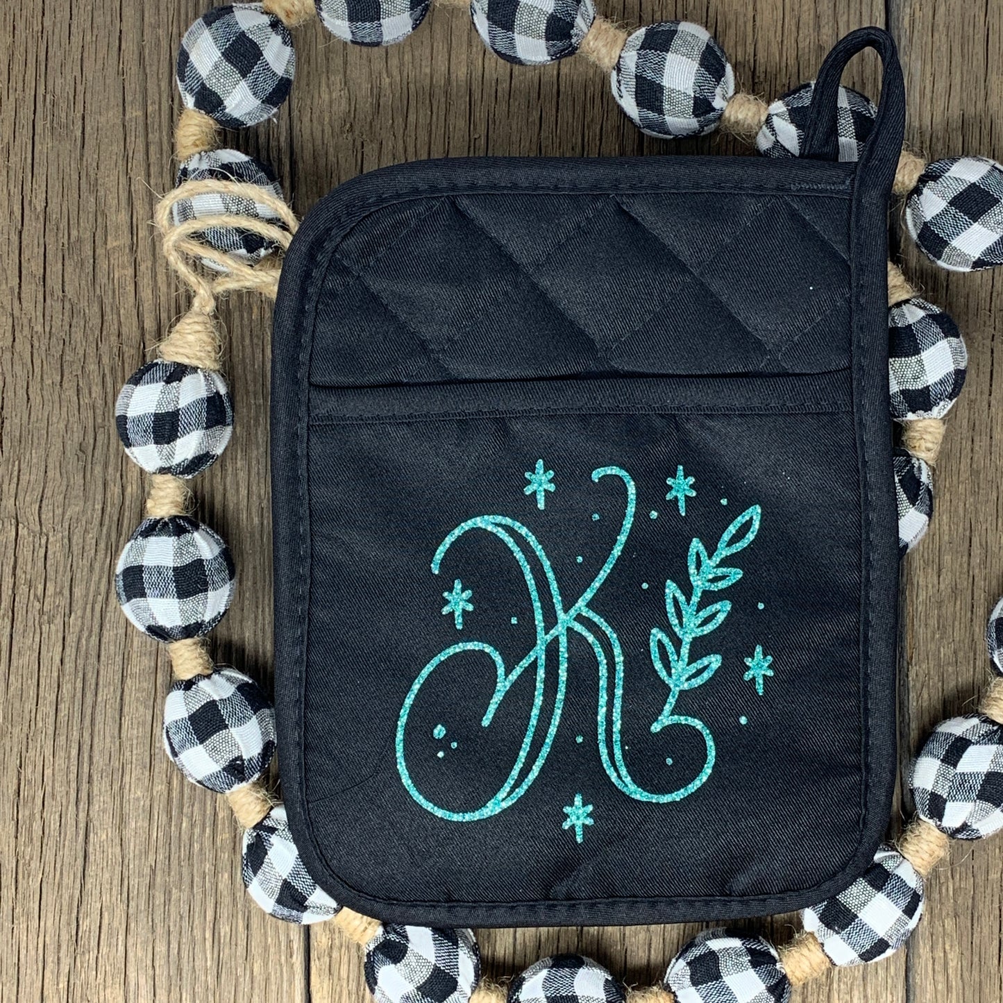 Pot Holder - Snowflake Initial