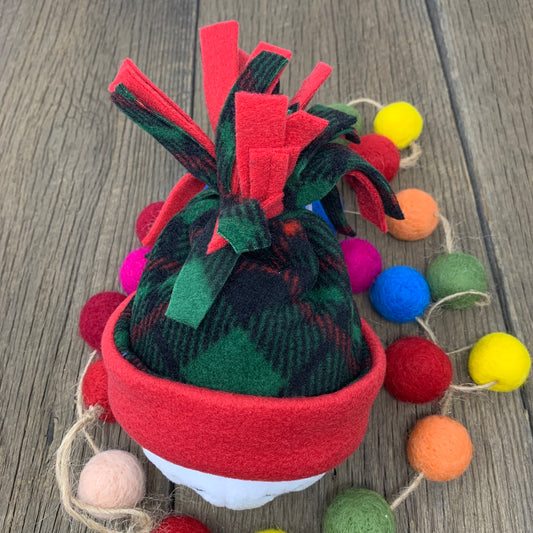 Snowball Beanie - Red Green Plaid