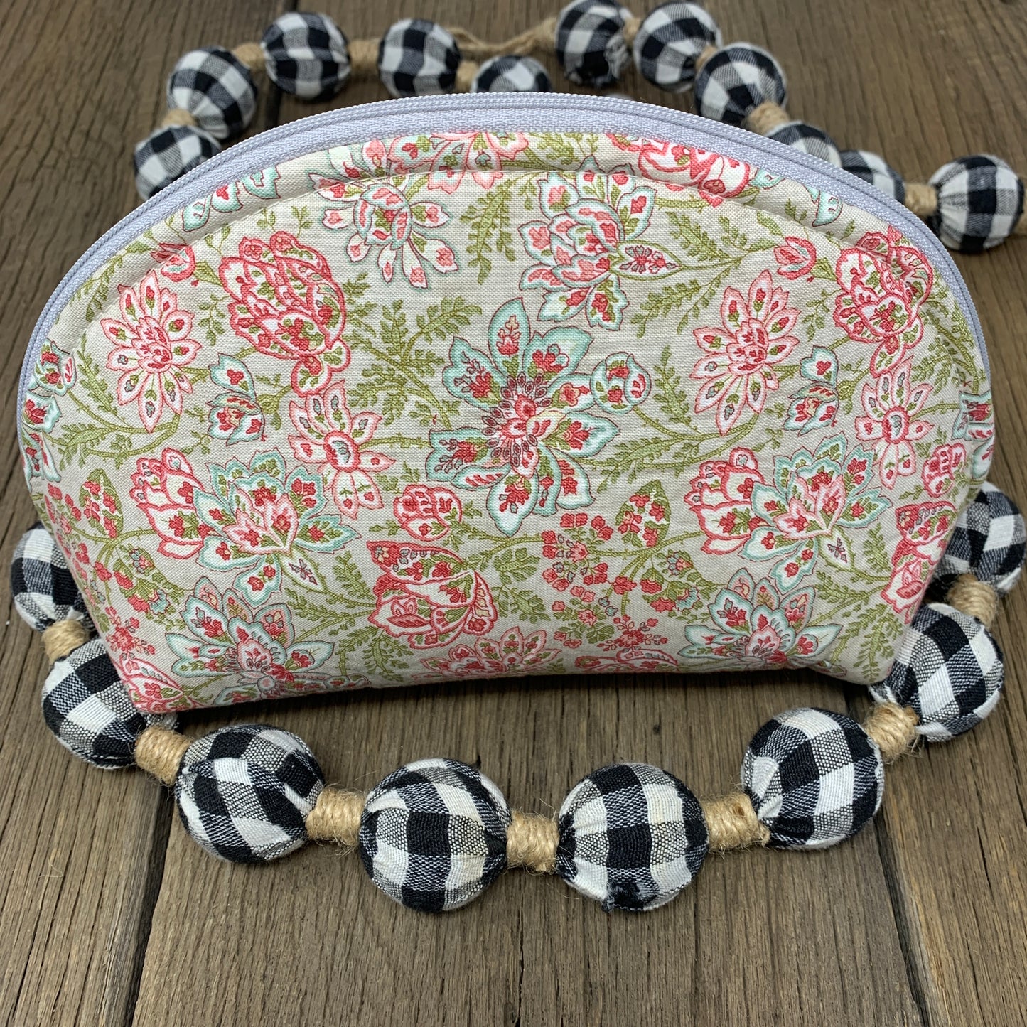 Persimmon Dumplin Pouch - Large Beige Floral