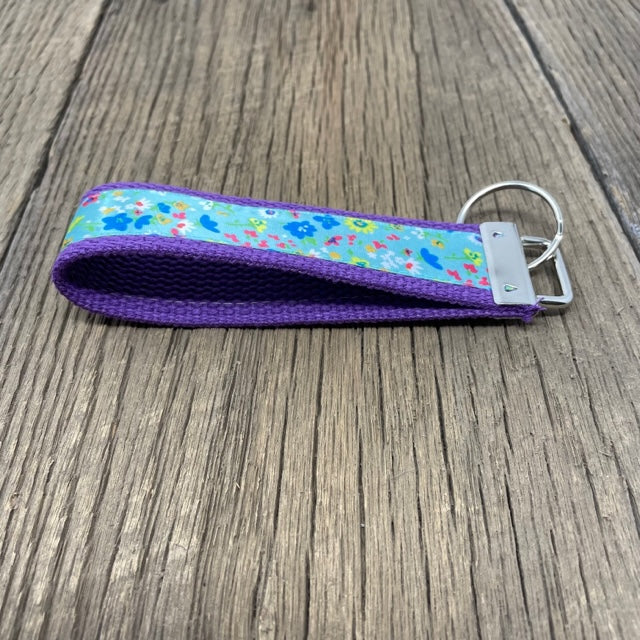 Key Fob - Purple Floral