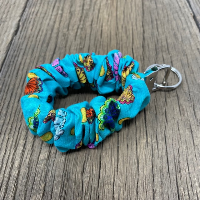 Key Fob - Expandable Wristlet, Teal Floral