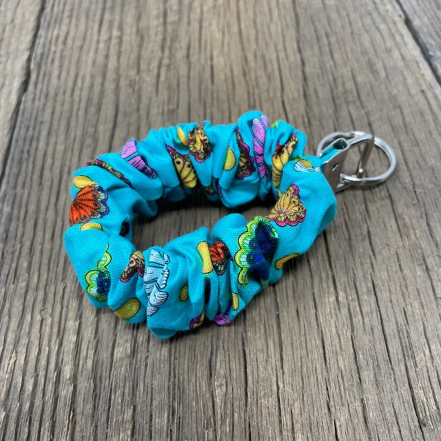 Key Fob - Expandable Wristlet, Teal Floral