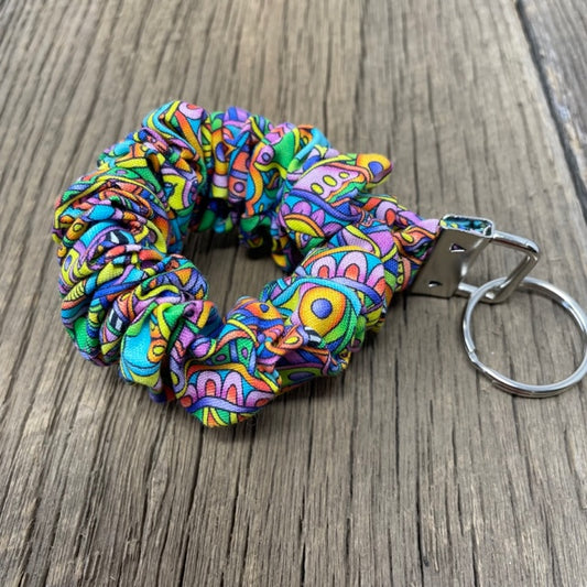 Key Fob - Expandable Wristlet, Bright Zentangle