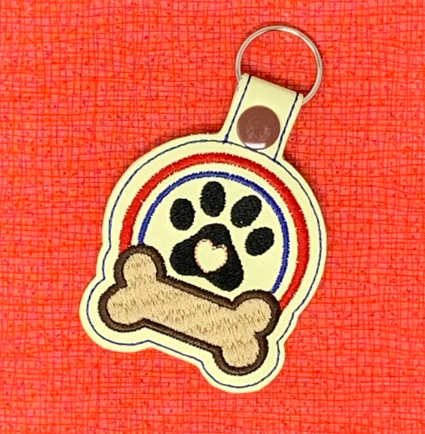 Key Fob - Dog Paw and Bone