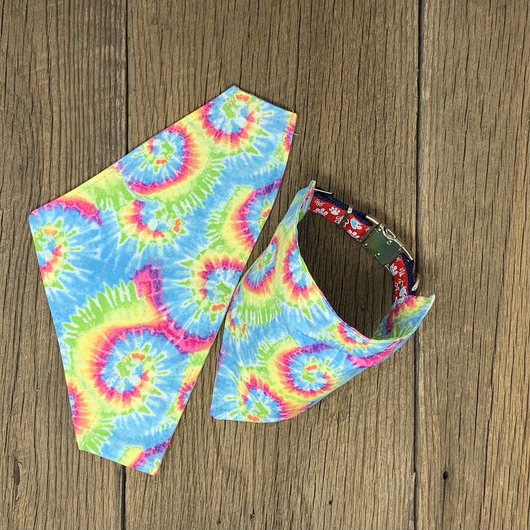 Dog Bandana - Blue Tie Dye, personalized