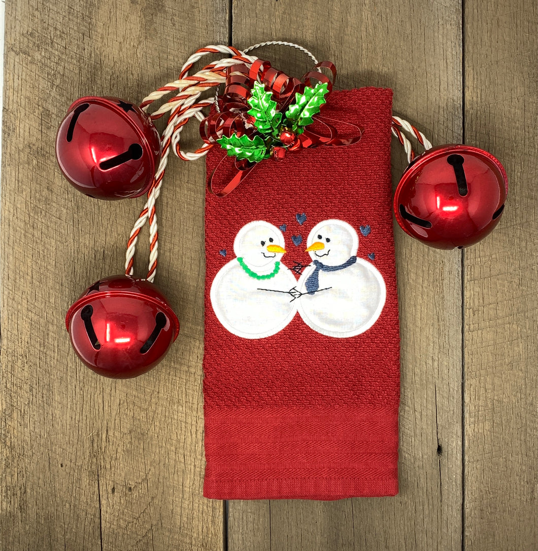 Kitchen Towel - Snow Family Red