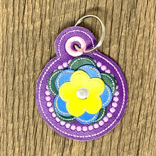 Load image into Gallery viewer, Key Fob - 3D Floral Key Fob, Purple
