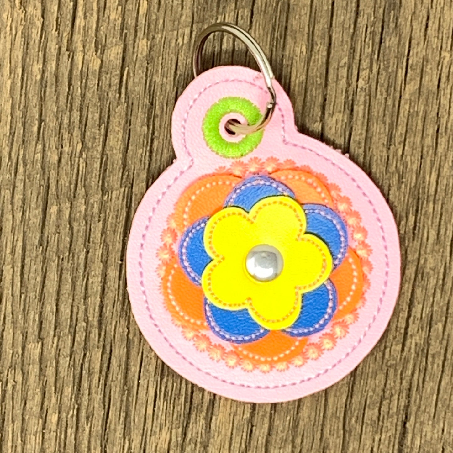 Key Fob - 3D Floral Key Fob, Pink