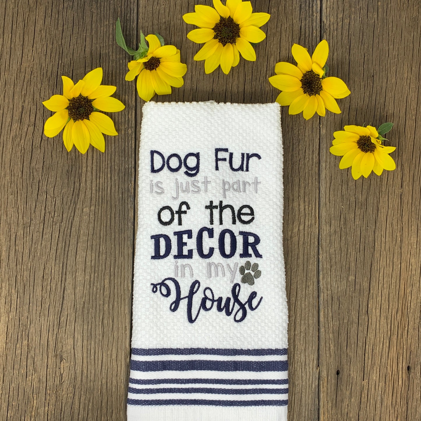 Kitchen Towel - Dog Fur Navy