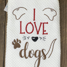 Load image into Gallery viewer, Kitchen Towel - I Love Dogs Green
