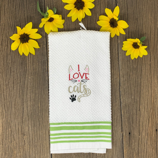 Kitchen Towel - I Love Cats