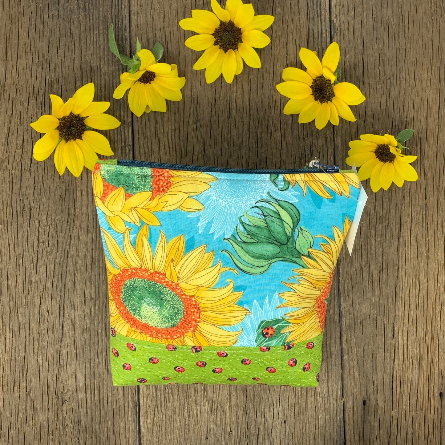 Zipper Bag - Sunflower, Medium