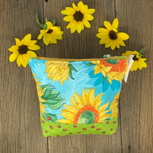 Load image into Gallery viewer, Zipper Bag - Sunflower, Medium
