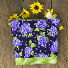 Load image into Gallery viewer, Zipper Bag - Green Purple Floral, Large
