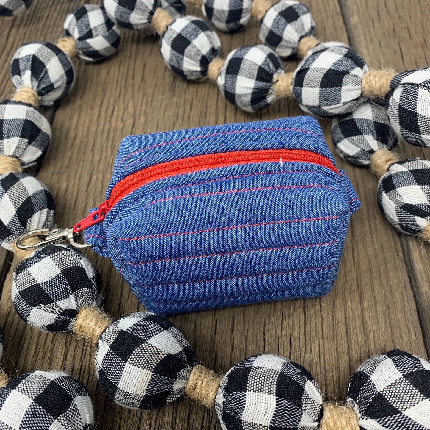 Zipper Bag - Itty Bitty Boxy Pouch, Denim