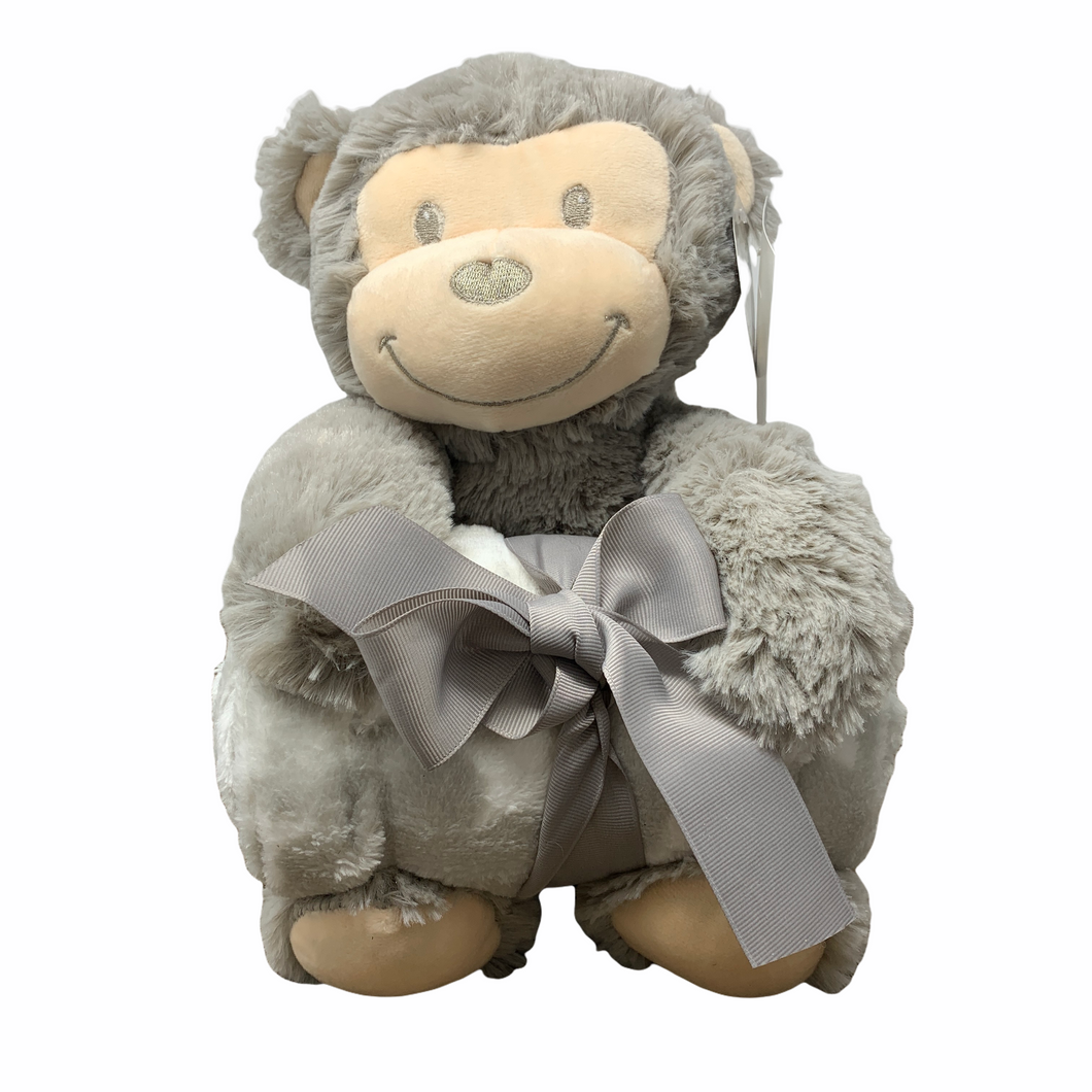 Stuffed Animal & Blanket - Monkey