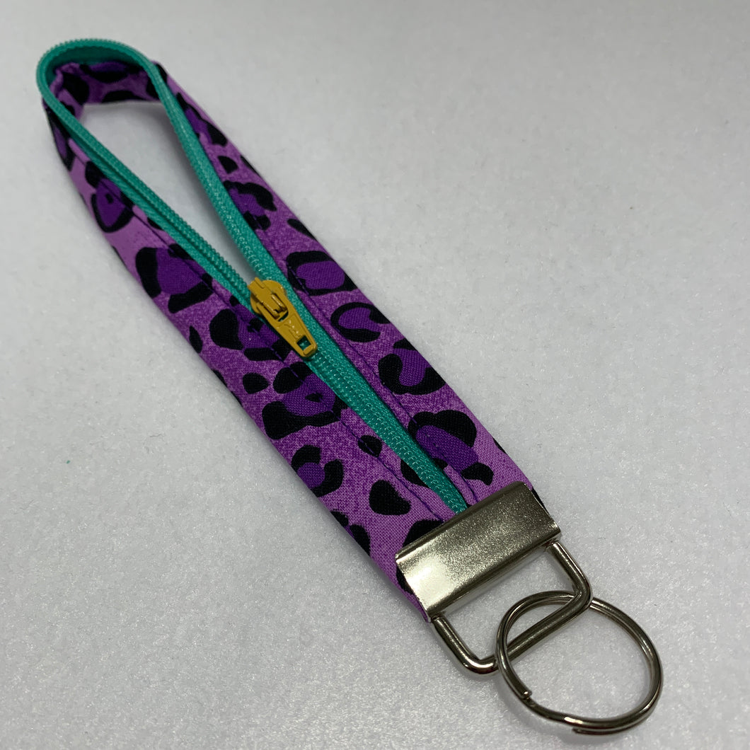 Key Fob - Purple Leopard