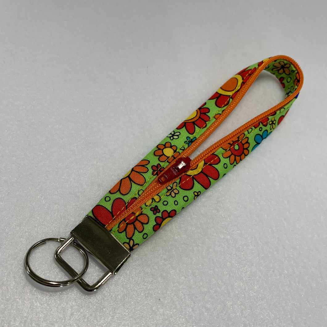 Key Fob - Lime Floral
