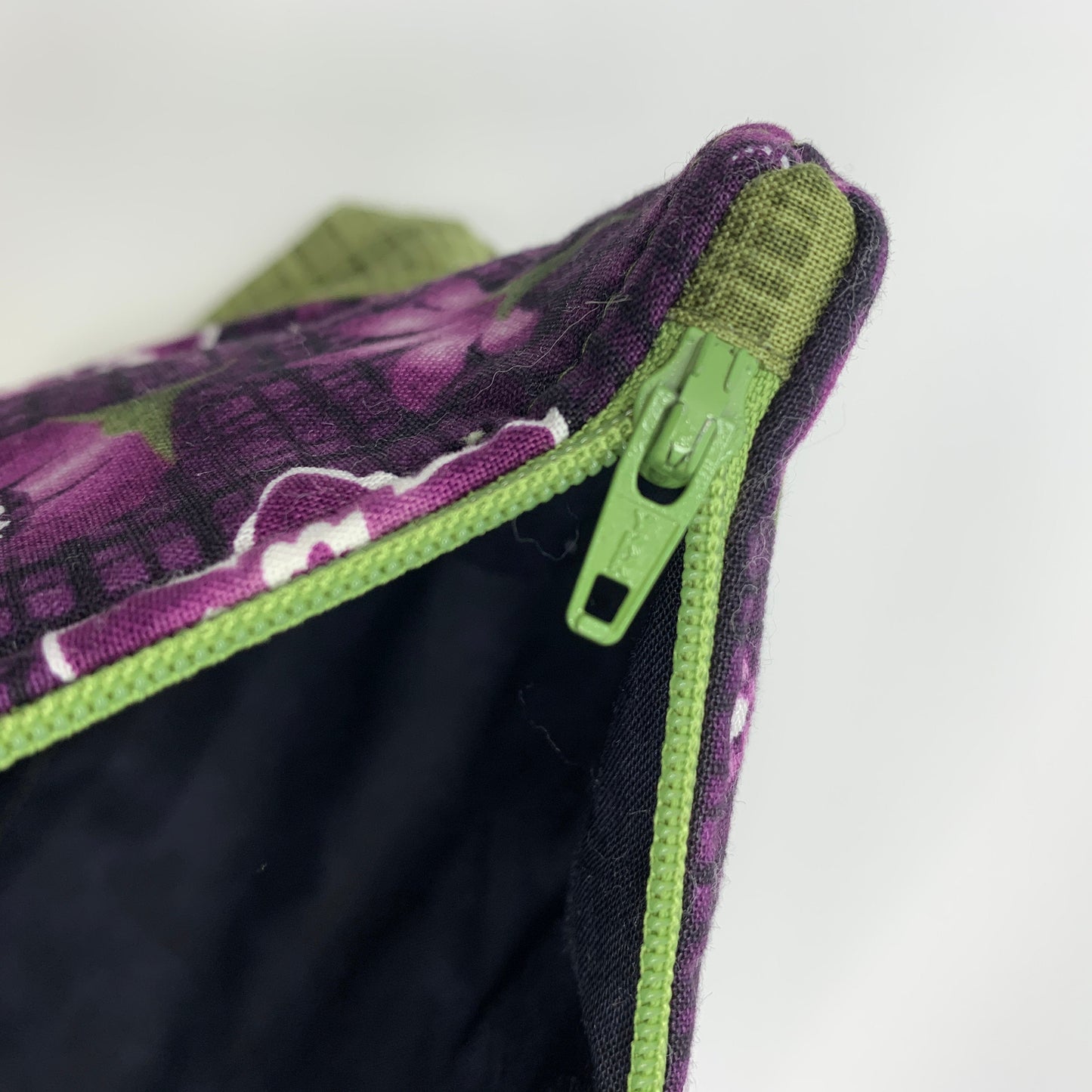 Zipper Bag, Green Purple Rectangle