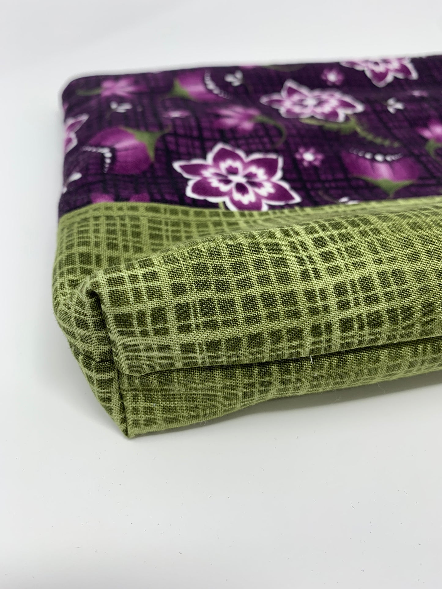 Zipper Bag, Green Purple Rectangle